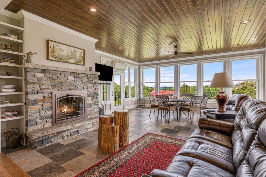 Custom Home Living Room Fireplace
